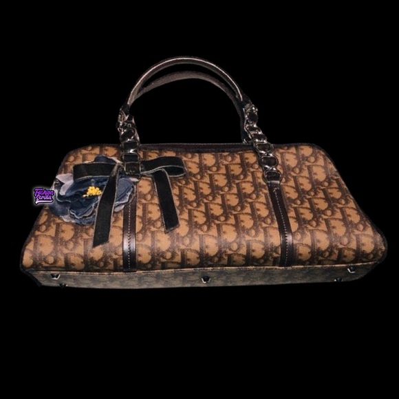 Christian Dior Vintage Brown and Black Monogram Oblique Trotter Logo Handbag - Picture 4 of 12